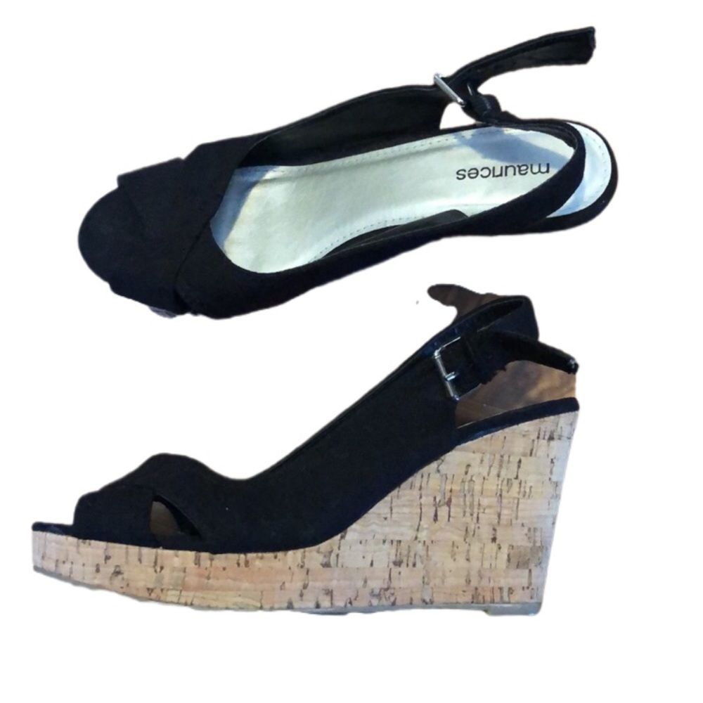 Maurices Black Danielle Wedge Sandals Women’s Size 8